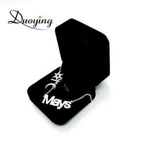 Minimalist Nameplate Necklace with Dripping Oil Pendant Choker