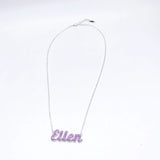 Minimalist Nameplate Necklace with Dripping Oil Pendant Choker
