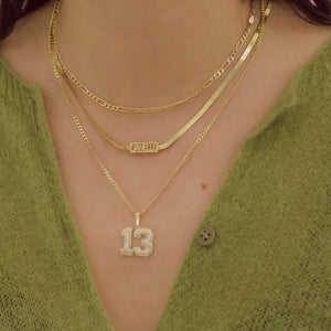 Number Choker Necklace Varsity Number Stainless Steel Pendant Numeral Jewelry