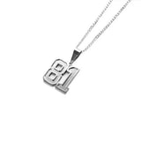 Number Choker Necklace Varsity Number Stainless Steel Pendant Numeral Jewelry
