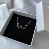 Number Necklace Angel Wings Pendant Steel Nameplate Necklace