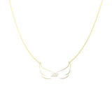 Number Necklace Angel Wings Pendant Steel Nameplate Necklace