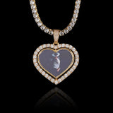 Personalized Heart Pendant Necklace with Zirconia