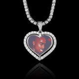 Personalized Heart Pendant Necklace with Zirconia
