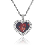 Personalized Heart Pendant Necklace with Zirconia