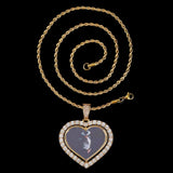 Personalized Heart Pendant Necklace with Zirconia