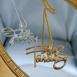 Crystal Initial Letters Name Pendant Necklace