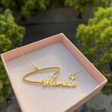 Crystal Initial Letters Name Pendant Necklace