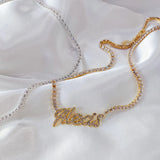 Custom Name Necklace with Tennis Chain for Women