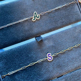 CZ Initial Letter Bracelet A-Z Capital Personalized Jewelry