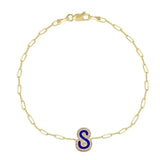 CZ Initial Letter Bracelet A-Z Capital Personalized Jewelry