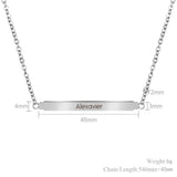 DUOYING Stainless Steel Retractable Pendant Name Necklace