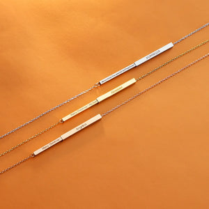 DUOYING Stainless Steel Retractable Pendant Name Necklace