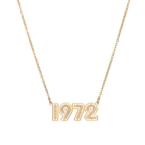 Personalized Years Necklace Stainless Steel Gold&Silver Necklace