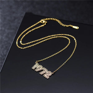 Personalized Years Necklace Stainless Steel Gold&Silver Necklace