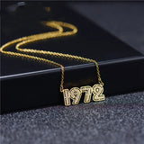 Personalized Years Necklace Stainless Steel Gold&Silver Necklace