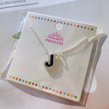 Custom Initial Letter Necklace with Zirconia A-Z Name Pendant