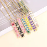 Enamel Letters Necklace Pave Zircon MAMA Love Letter Necklace