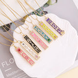 Enamel Letters Necklace Pave Zircon MAMA Love Letter Necklace