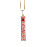 Enamel Letters Necklace Pave Zircon MAMA Love Letter Necklace