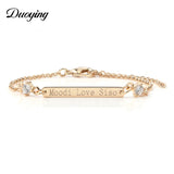 Personalized Crystal Women Bracelet with Engraved Name Bar for Christmas