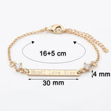 Personalized Crystal Women Bracelet with Engraved Name Bar for Christmas