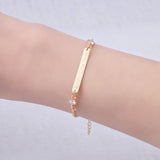 Personalized Crystal Women Bracelet with Engraved Name Bar for Christmas