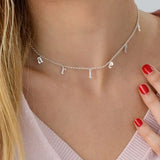 Name Choker Necklace S925 Sterling Silver Personality