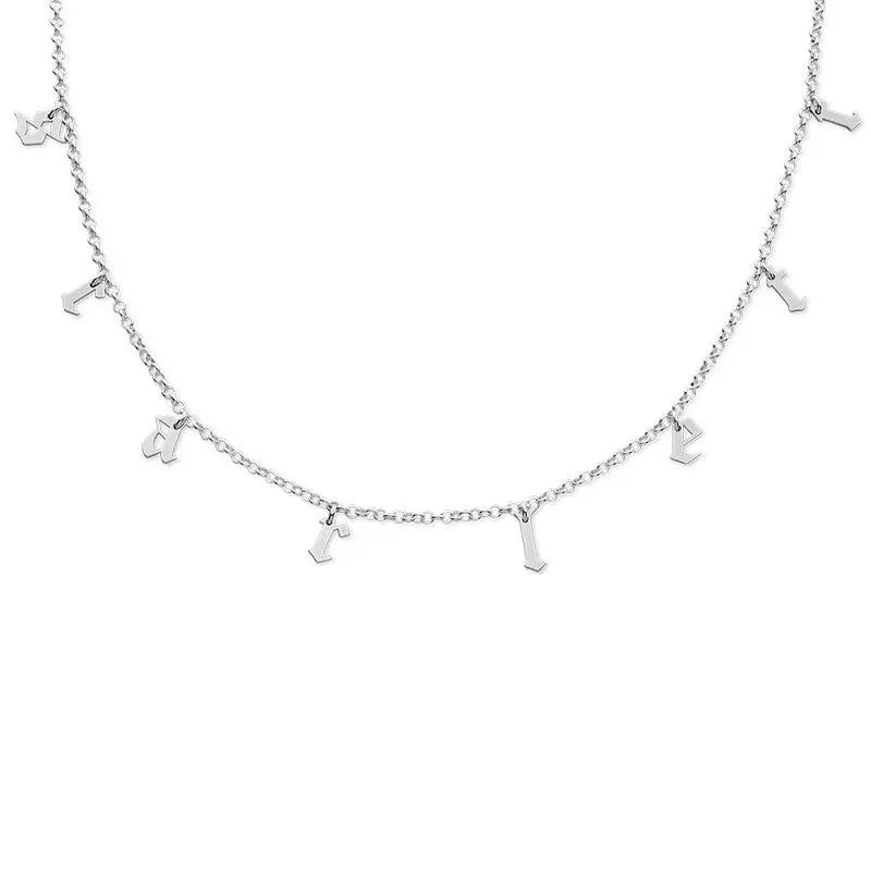 Name Choker Necklace S925 Sterling Silver Personality