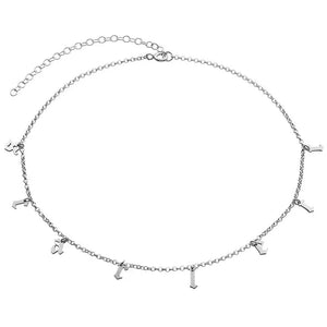 Name Choker Necklace S925 Sterling Silver Personality