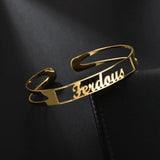Personalized Name Cuff Bracelet Stainless Steel Bangle