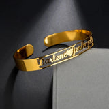 Personalized Name Cuff Bracelet Stainless Steel Bangle