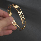 Personalized Name Cuff Bracelet Stainless Steel Bangle