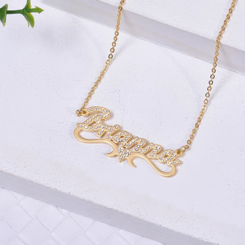 Stainless Steel Name Necklace Personalized Letter Necklace Pendant
