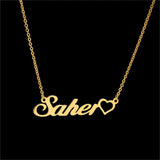 Heart Letter Necklace Personalized Stainless Steel Necklace For Women