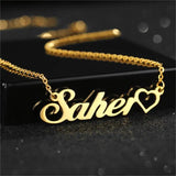Heart Letter Necklace Personalized Stainless Steel Necklace For Women