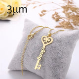 Key Name Necklaces Pendants Stainless Steel Personalized Letter Necklace