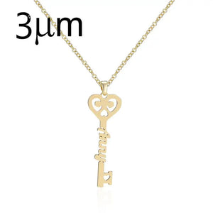 Key Name Necklaces Pendants Stainless Steel Personalized Letter Necklace