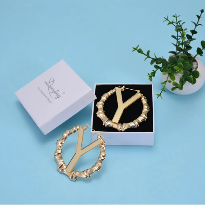 Sexy Name Hoop Earrings Personalized Statement Round Earring for Women