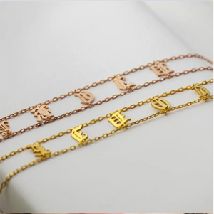 Old English Name Necklace Choker Personalized Letter Necklace