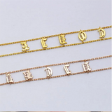 Old English Name Necklace Choker Personalized Letter Necklace