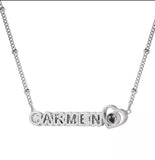 Personalized Picture Necklace Double Layer Letter Necklace