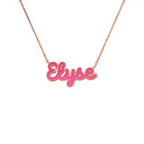 Enamel Name Necklace Personalized Choker Plated Enamel Nameplate Necklace