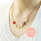 Letters Choker Necklaces Personalized Birthstone Hollow Disc Pendant