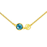 Letters Choker Necklaces Personalized Birthstone Hollow Disc Pendant