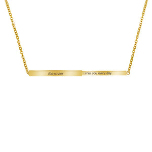 Customized 3D Necklace with Carved Letters, Stainless Steel Pendant