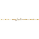 Pave Zirconia Script Letter Nameplate Pendant Bracelet for Girls