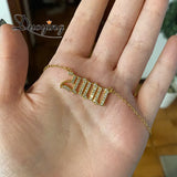 Old English Necklace Zircon Pendant 1993
