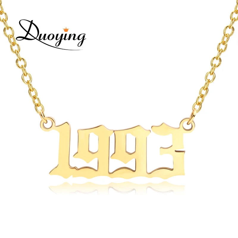 Old English Necklace Zircon Pendant 1993