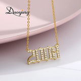 Old English Necklace Zircon Pendant 1993
